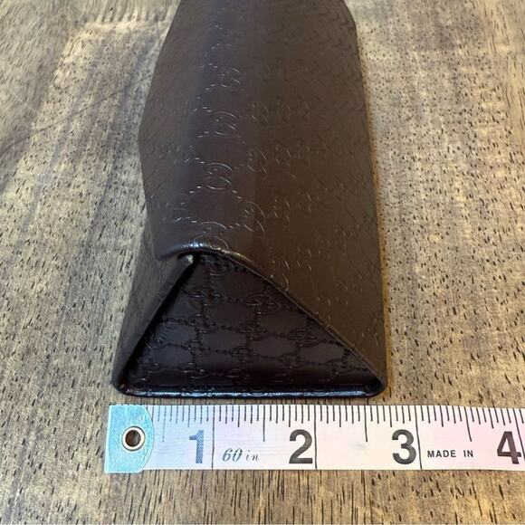 Gucci Foldable Micro Guccissima Sunglasses Case Snap Closure Brown Monogram - Picture 12 of 12